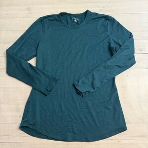 Segments women's teal merino wool long sleeve baselayer top size large